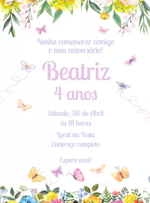 Invitación de cumpleaños Jardín encantado – Estático – Decore Arte