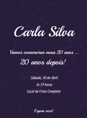 Convite Aniversário Céu Estrelado para Editar Online