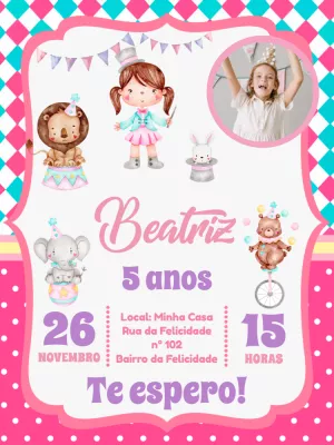 Invitation d'anniversaire Cirque – Statique – Pedro Henrique