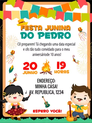 Invitación de Festa Junina – Estático – C&B artes