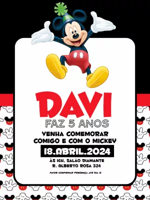Mickey Mouse Birthday Invitation – Static – Querido Convite