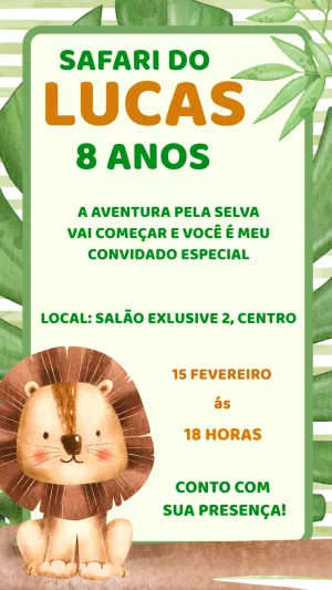 Safari Birthday Invitation – Static – a. RENILSON AVELINO DA SILVA
