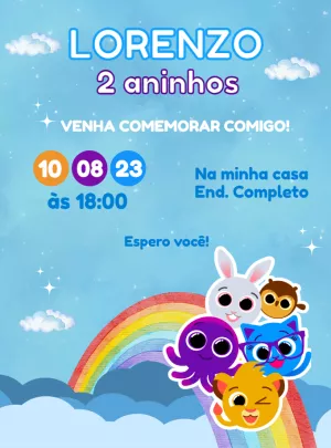 Invitación de cumpleaños Bolofofos – Estático – Jonathan Fiuza