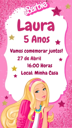 Invitación de cumpleaños Barbie – Estático – Josy