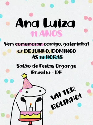 Convite de Aniversário Meme Flork para Editar Online