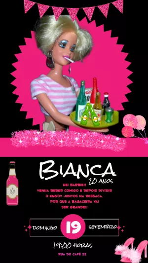 Invitación de cumpleaños Barbie – Estático – Ariane
