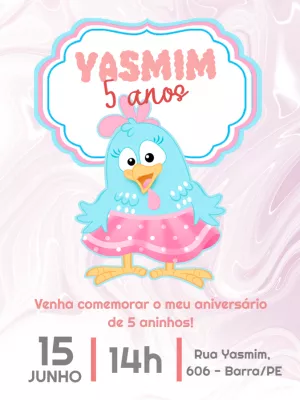 Galinha Pintadinha Birthday Invitation – Static – Carolina