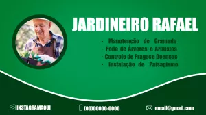 Cartão de Visita Jardineiro Profissional para Editar Online