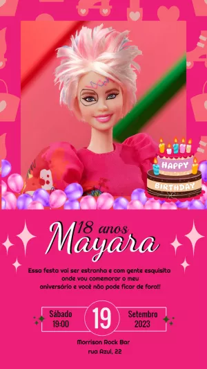Invitación de cumpleaños Barbie – Estático – Ariane