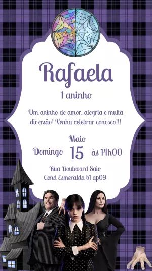 Invito di compleanno Mercoledì – Statico – Gisele