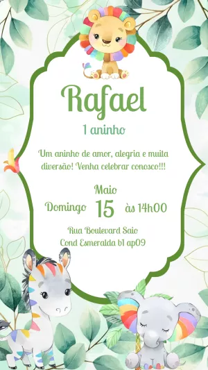 Safari Birthday Invitation – Static – Gisele