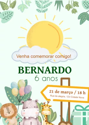 Safari Birthday Invitation – Static – Felicity Artes