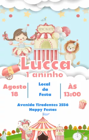 Circus Birthday Invitation – Static – Gisele
