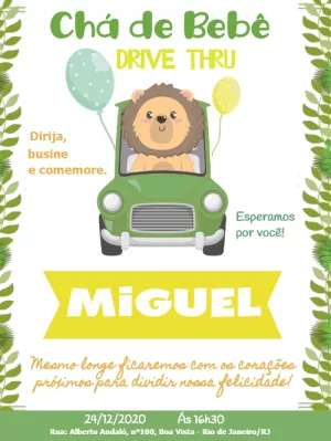 Convite Charreata Safari Leãozinho Editável Online