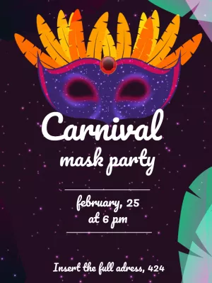 Carnival Mask Party Invitation Editable Online