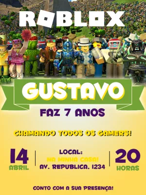 Invito di compleanno Roblox – Statico – C&B artes