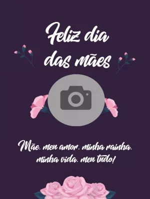 Cartão de Dia das Mães com Foto para Editar Online