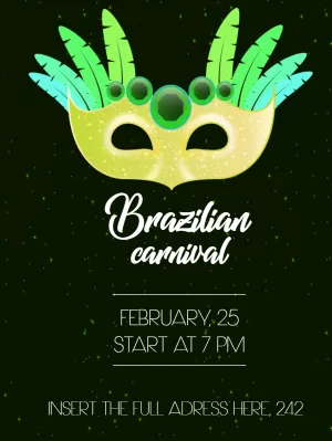 Brazilian Carnival Invitation with Feathers Editable Online