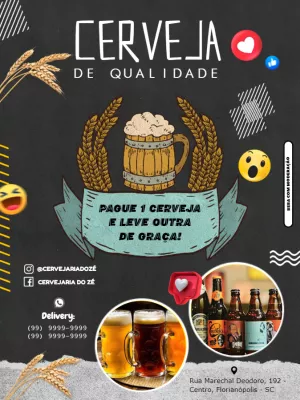 Flyer de Cervejaria com Promoção para Editar Online