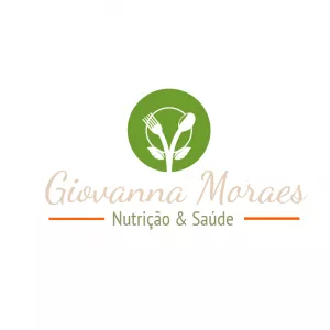 Logo Editável para Nutricionista com Símbolo de Saúde