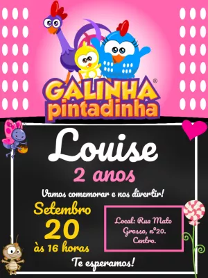 Galinha Pintadinha Birthday Invitation – Static – Gley Leobas