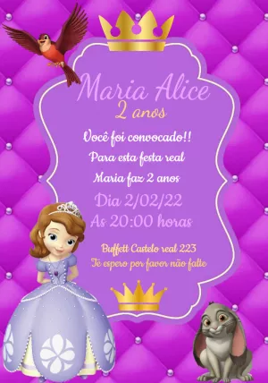 Invitación de cumpleaños Princesas – Estático – Thainá Nicolau 