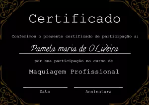 Certificado de Maquiagem Profissional Elegante para Editar Online