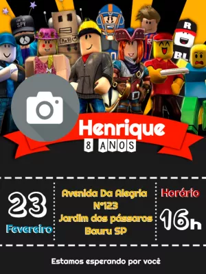 Invito di compleanno Roblox – Statico – Way Lopez