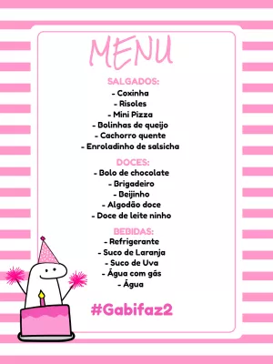 Menu de Aniversário Flork Meme para Editar Online