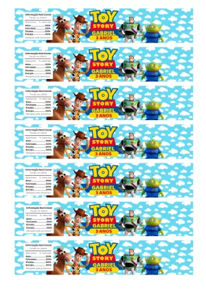 Rótulo Garrafa Toy Story com Personagens para Editar Online