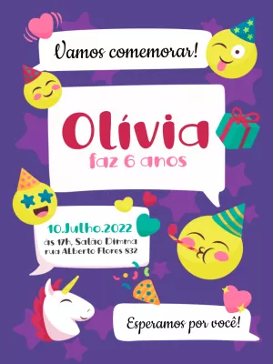 独角兽生日邀请函 – 静态 – Querido Convite