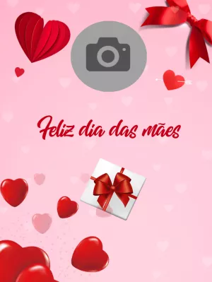 Post Dia das Mães com Foto e Corações para Editar Online