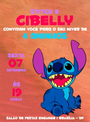 Invitación de cumpleaños Stitch – Estático – Engange Digital Marketing