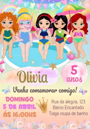 Invitación de cumpleaños Princesas – Estático – Cindy