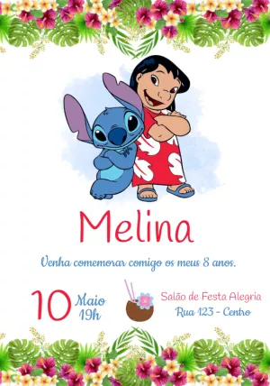 Stitch Birthday Invitation – Static – Convites e Artes Digitais