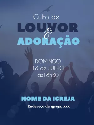 Folheto para Culto de Louvor e Adoração para Editar Online