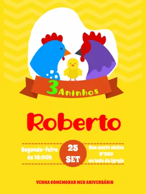 Galinha Pintadinha Birthday Invitation – Static – Victor designer