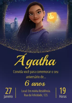 Convite de Aniversário Wish: O Poder dos Desejos Editável