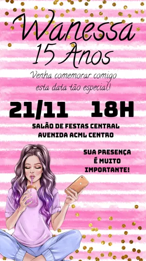 Quinceañera Invitation – Static – a. RENILSON AVELINO DA SILVA