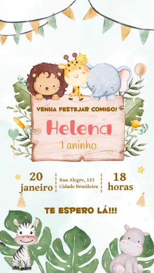 Safari Birthday Invitation – Static – Felicity Artes