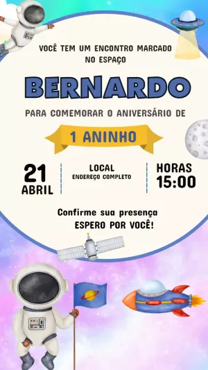 Invito di compleanno Astronauta – Statico – Laiane