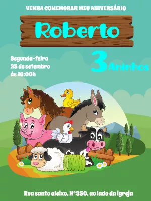 Animals Birthday Invitation – Static – Victor designer