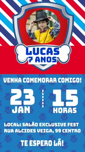 Invito di compleanno Paw Patrol – Statico – a. RENILSON AVELINO DA SILVA