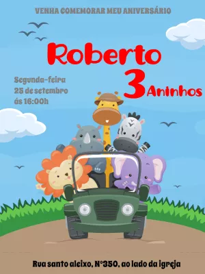 Safari Birthday Invitation – Static – Victor designer