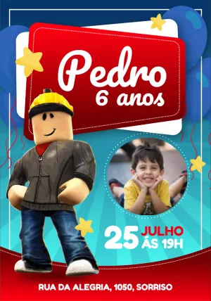 Invito di compleanno Roblox – Statico – Carlos Silva