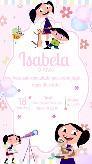 Convite Aniversário Show da Luna para Editar Online