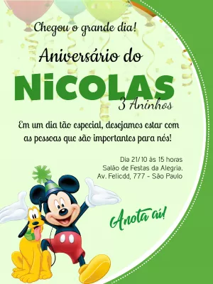 Mickey Mouse Birthday Invitation – Static – Wolf Designer