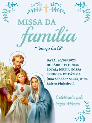 Convite para Missa da Família com Sagrada Família para Editar