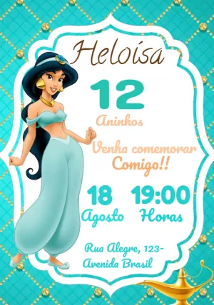 Invitación de cumpleaños Princesas – Estático – Thainá Nicolau 