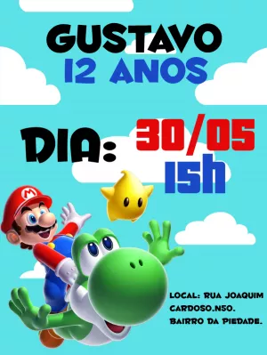 Invito di compleanno Super Mario – Statico – Gley Leobas